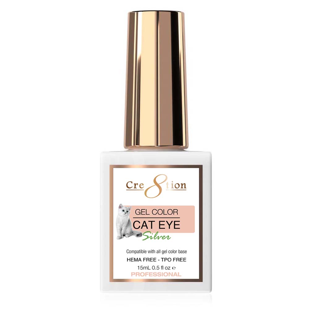 Cre8tion Silver Cat Eye Soak Off Gel 0.5oz