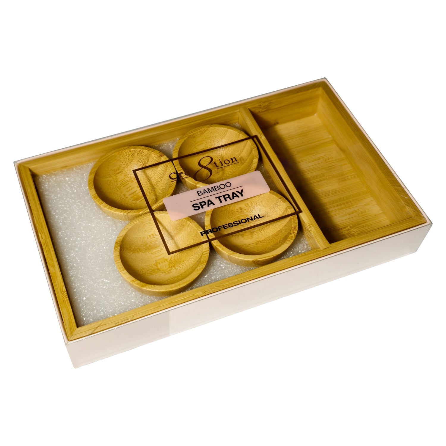 Cre8tion Bamboo Spa Tray with 4 Bowls Set