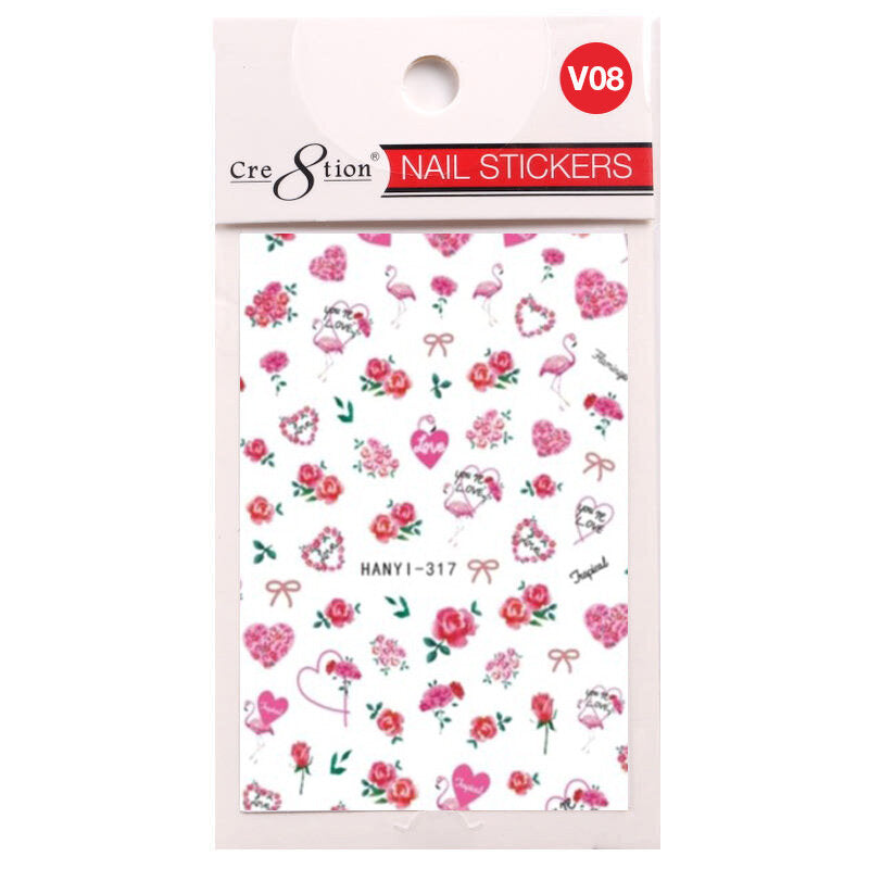 Cre8tion Nail Art Sticker Valentine (12 Styles)