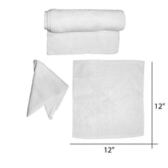 Cre8tion Facial Towel 12 " x 12" dozen, - White