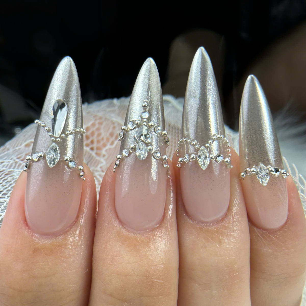 Cre8tion White Silk Chrome Nail Art Effect 1g