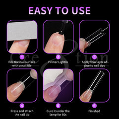 Cre8tion Special Shape Tip Square Clear - Extra Long