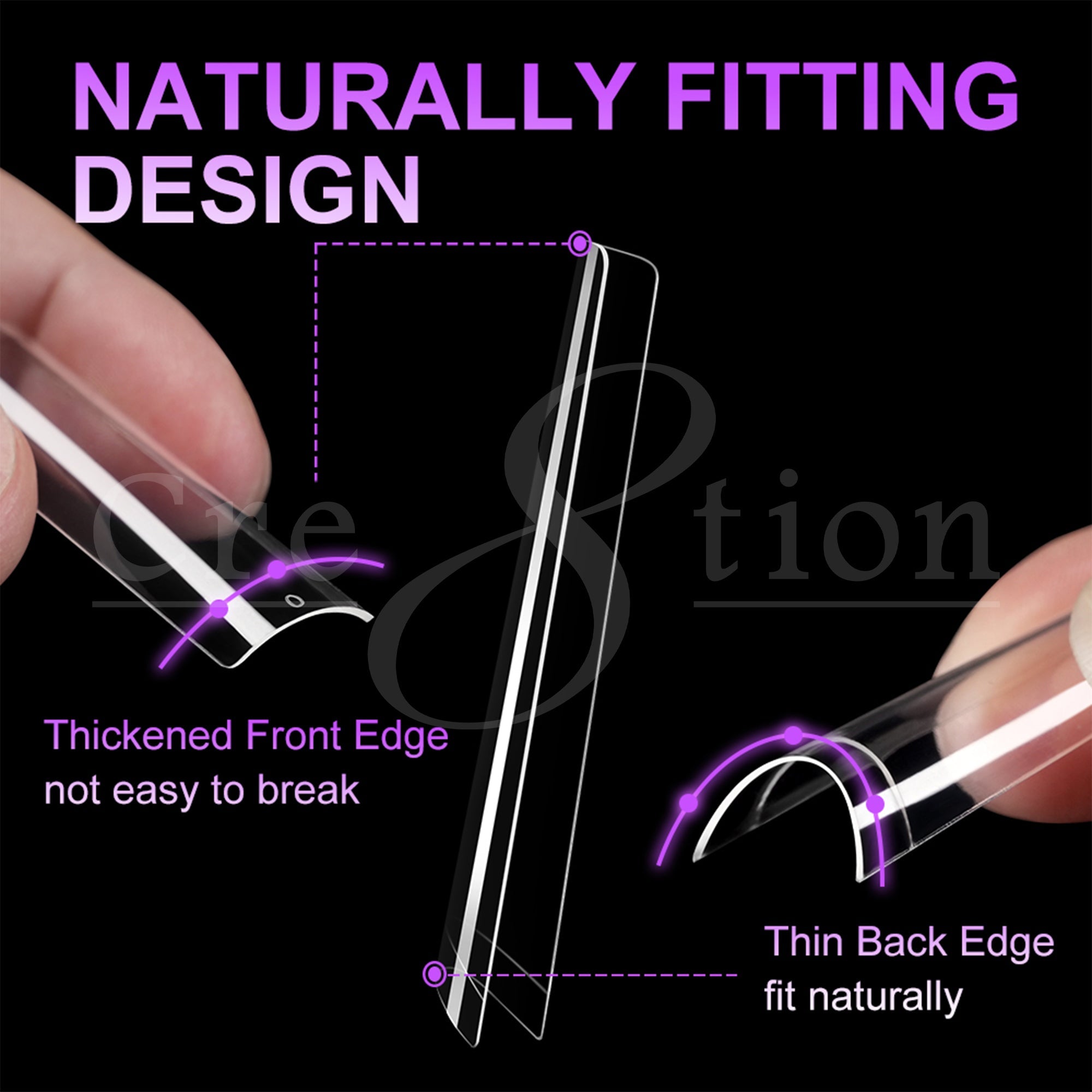 Cre8tion Special Shape Tip Square Clear - Extra Extra Long