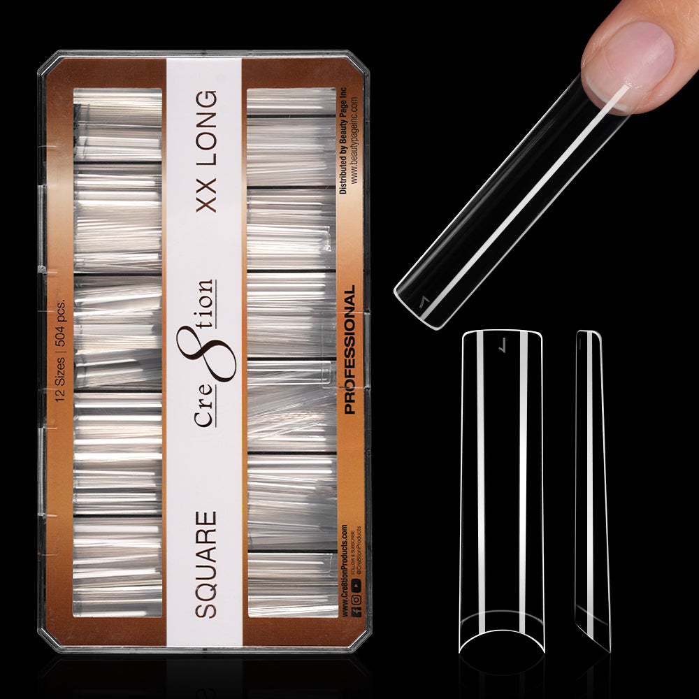 Cre8tion Special Shape Tip Square Clear - Extra Extra Long