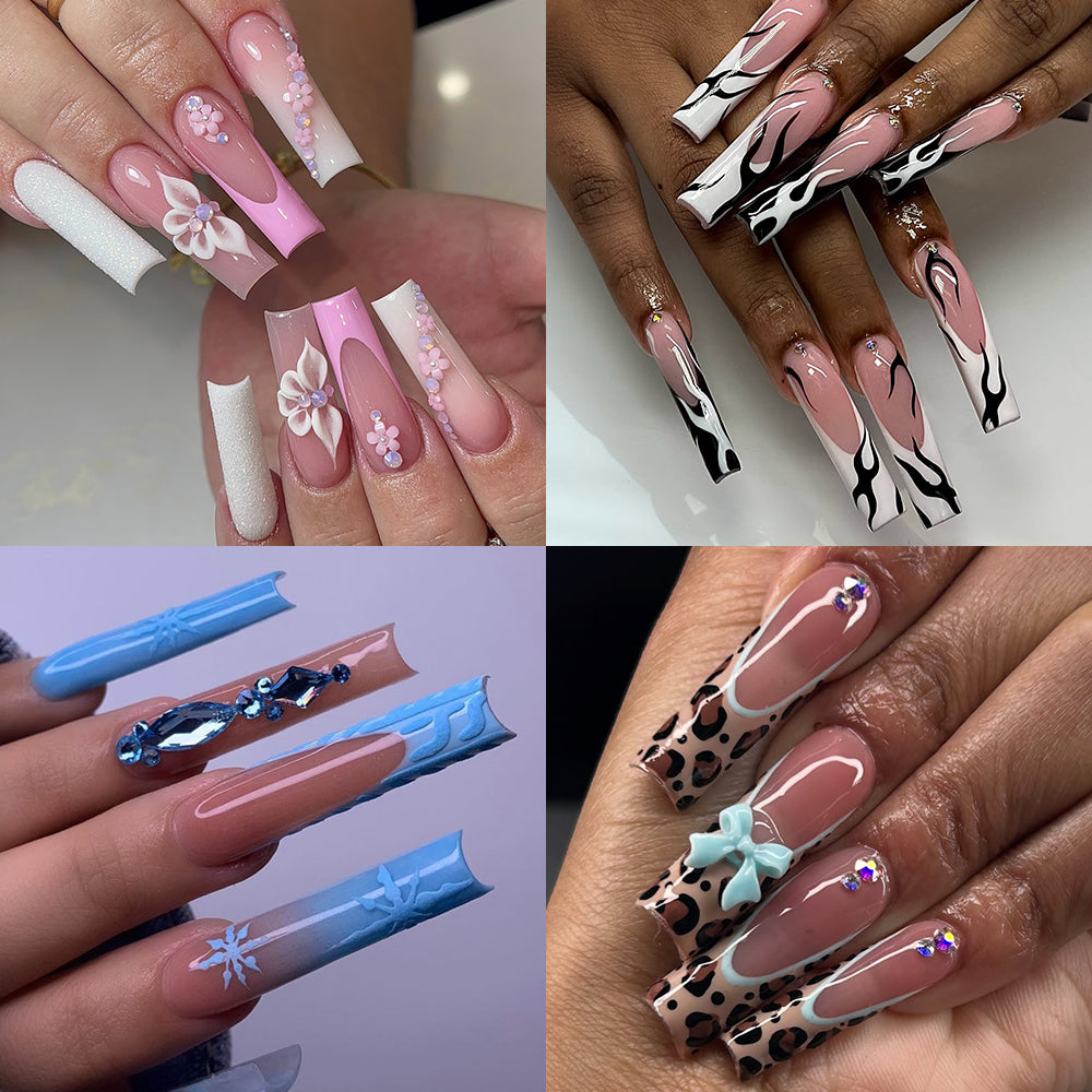 Cre8tion Special Shape Tip Square Clear - Extra Extra Long
