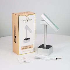 Cre8tion Portable Rechargeable 2in1 UV/LED Desk Lamp - Silver 15W