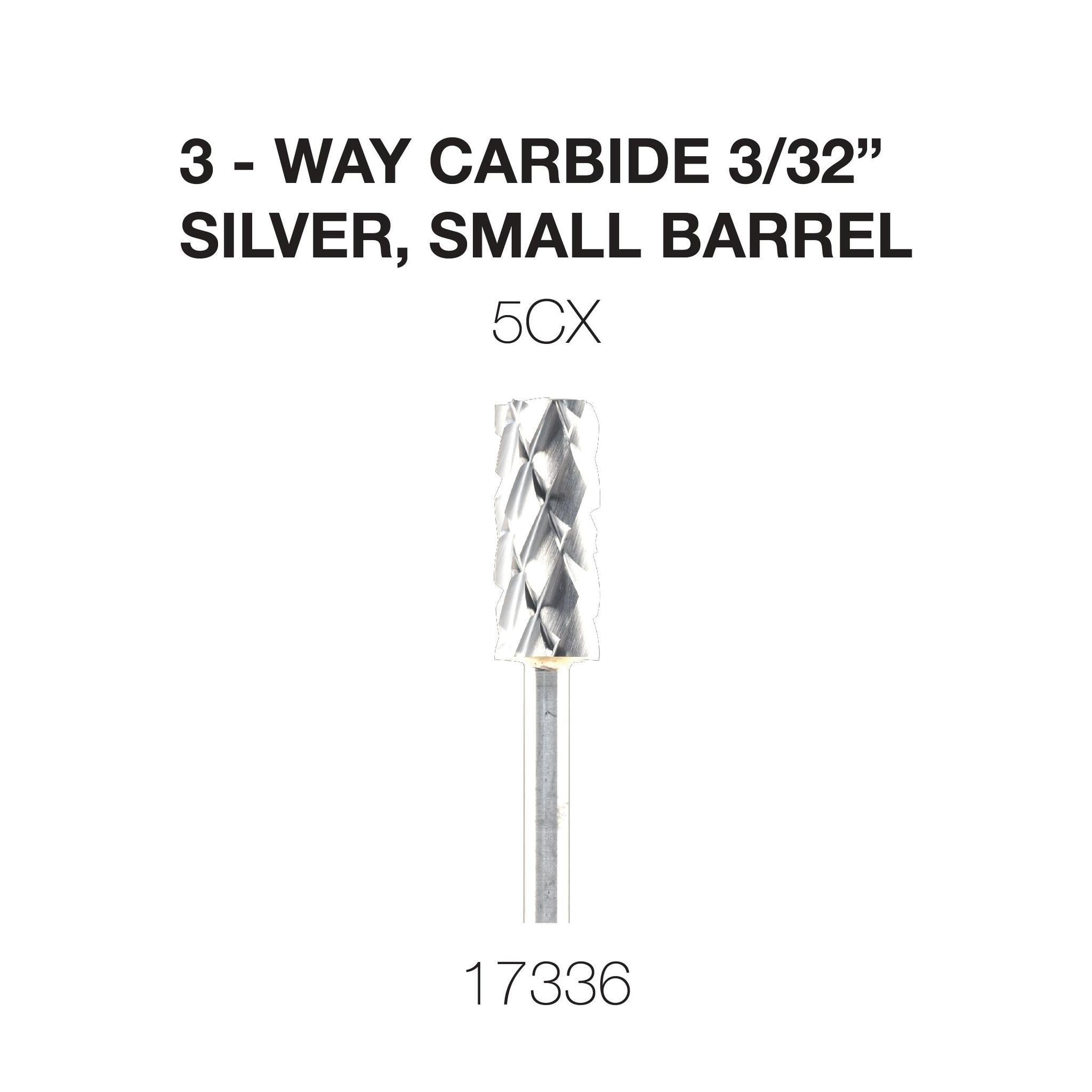 Cre8tion 3-Way Carbide Silver, Small Barrel 3/32"