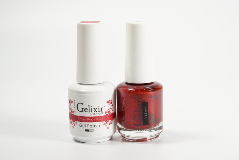 Gelixir Nail Polish Gel & Matching Lacquer Royal Red 1 PK #104
