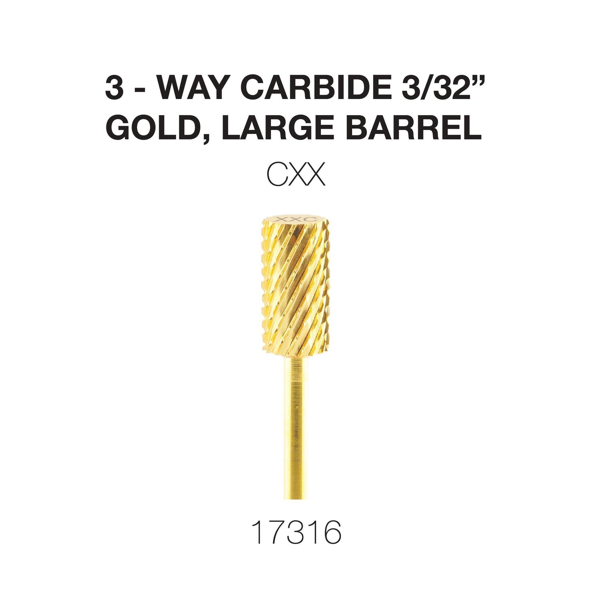 Cre8tion 3-Way Carbide Gold, Large Barrel 3/32"
