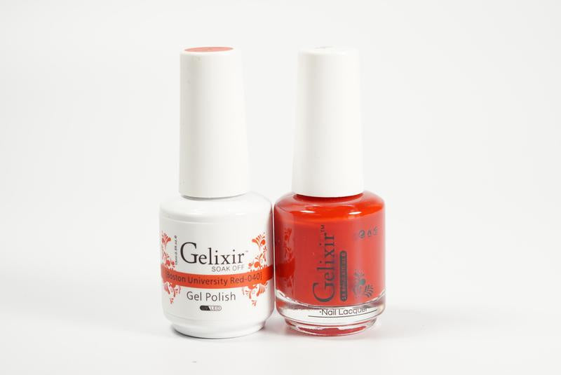Gelixir Nail Polish Gel & Matching Lacquer Boston University Red 1 PK #040