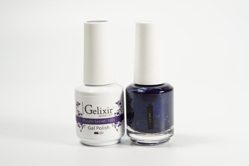 Gelixir Nail Polish Gel & Matching Lacquer Purple Secret 1 PK #100