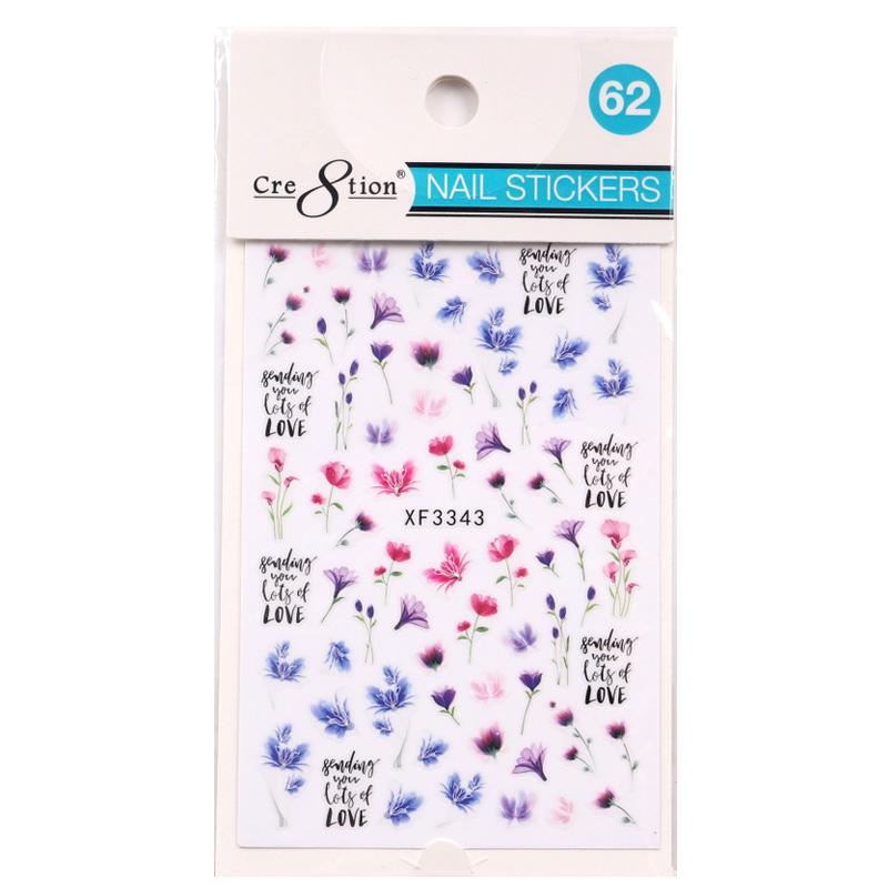Cre8tion Nail Art Sticker Flower (26 Styles)