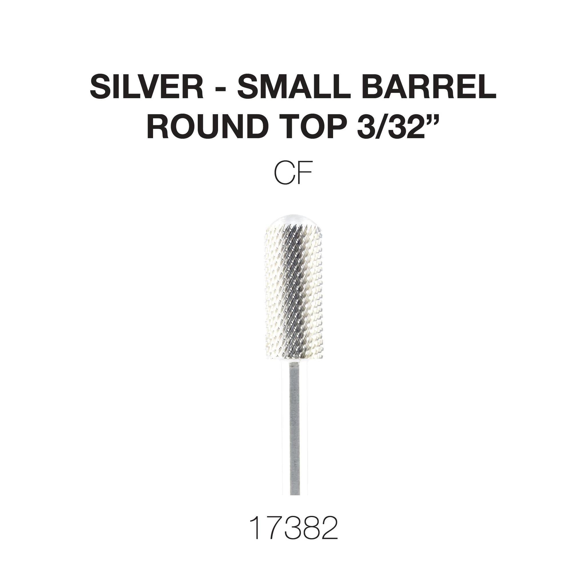 Cre8tion Silver Carbide- Small Barrel-Round Top- 3/32"
