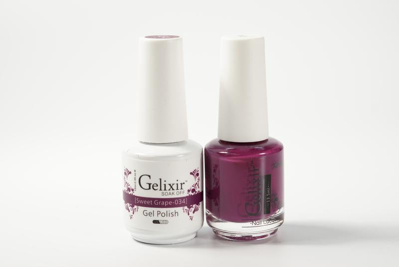 Gelixir Nail Polish Gel & Matching Lacquer Sweet Grape 1 PK #034