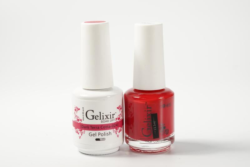 Gelixir Nail Polish Gel & Matching Lacquer Dark Terra Cotta 1 PK #024