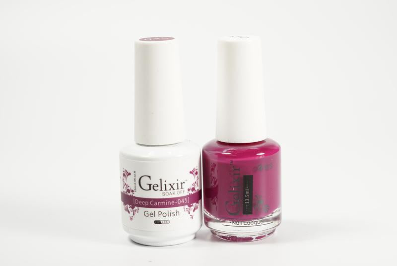 Gelixir Nail Polish Gel & Matching Lacquer Deep Carminel 1 PK #045