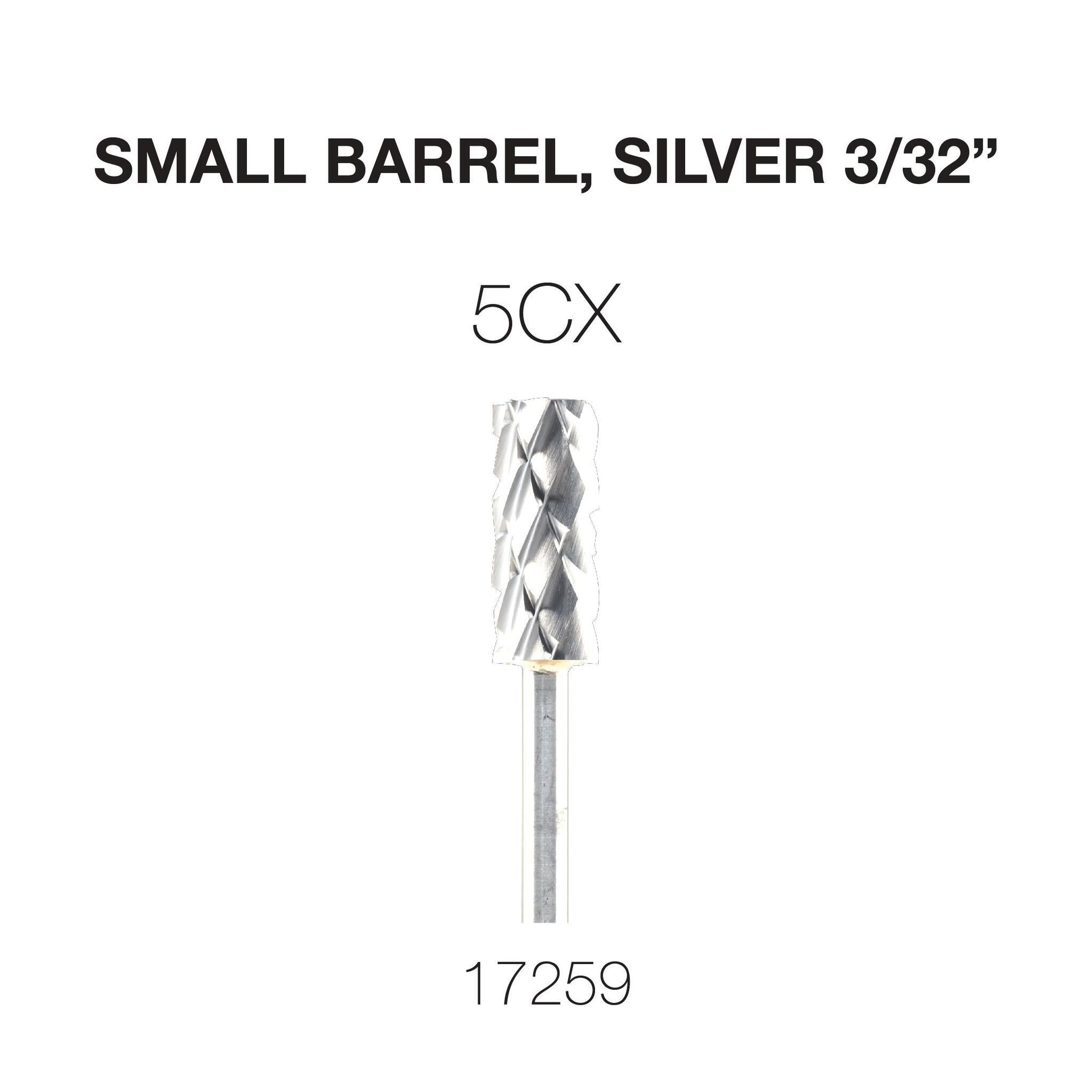 Cre8tion Carbide Small Barrel, Silver 3/32"