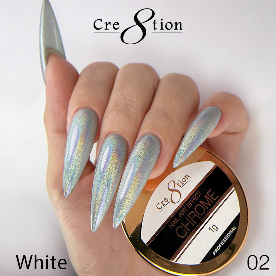 Cre8tion Chrome Nail Art Effect 1g - 02 Silver Hologram B