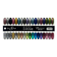 Cre8tion Chrome Nail Art Effect 1g - Full set 36 Colors (#01 - #36) w/ 1 Chrome Base & 1 Chrome Top 0.5oz