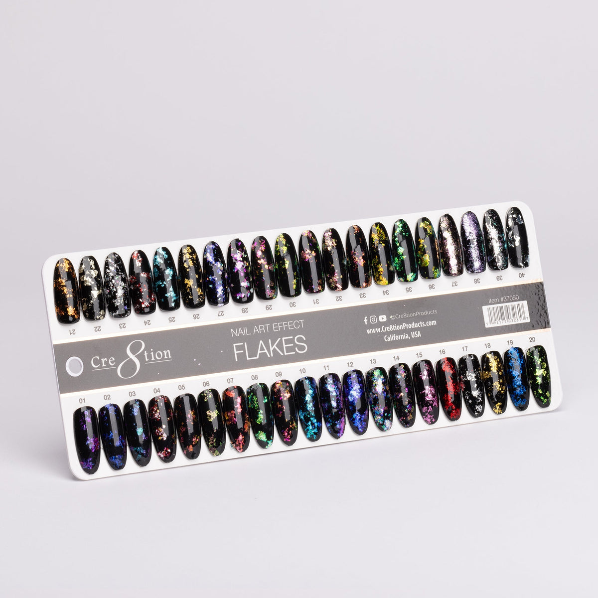 Cre8tion Color Chart  - Flakes Nail Art 40 colors