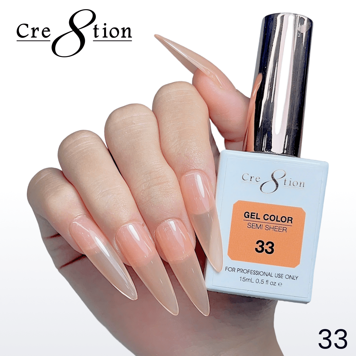 Cre8tion Hema Free Semi-Sheer Collection 0.5oz -  Coral Series