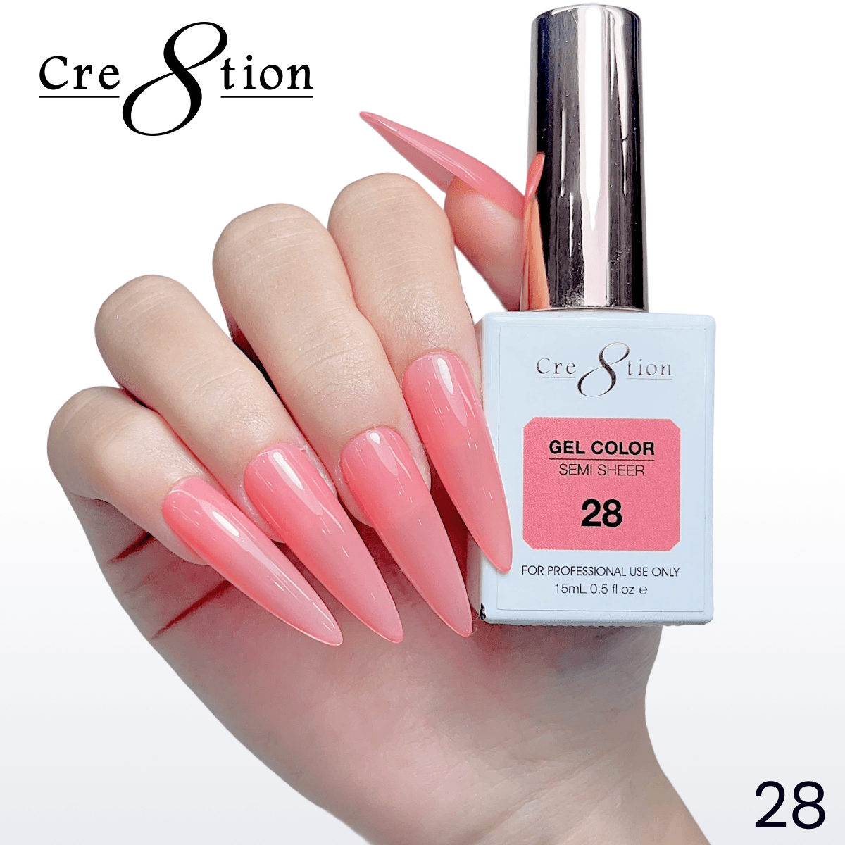 Cre8tion Hema Free Semi-Sheer Collection 0.5oz -  Coral Series