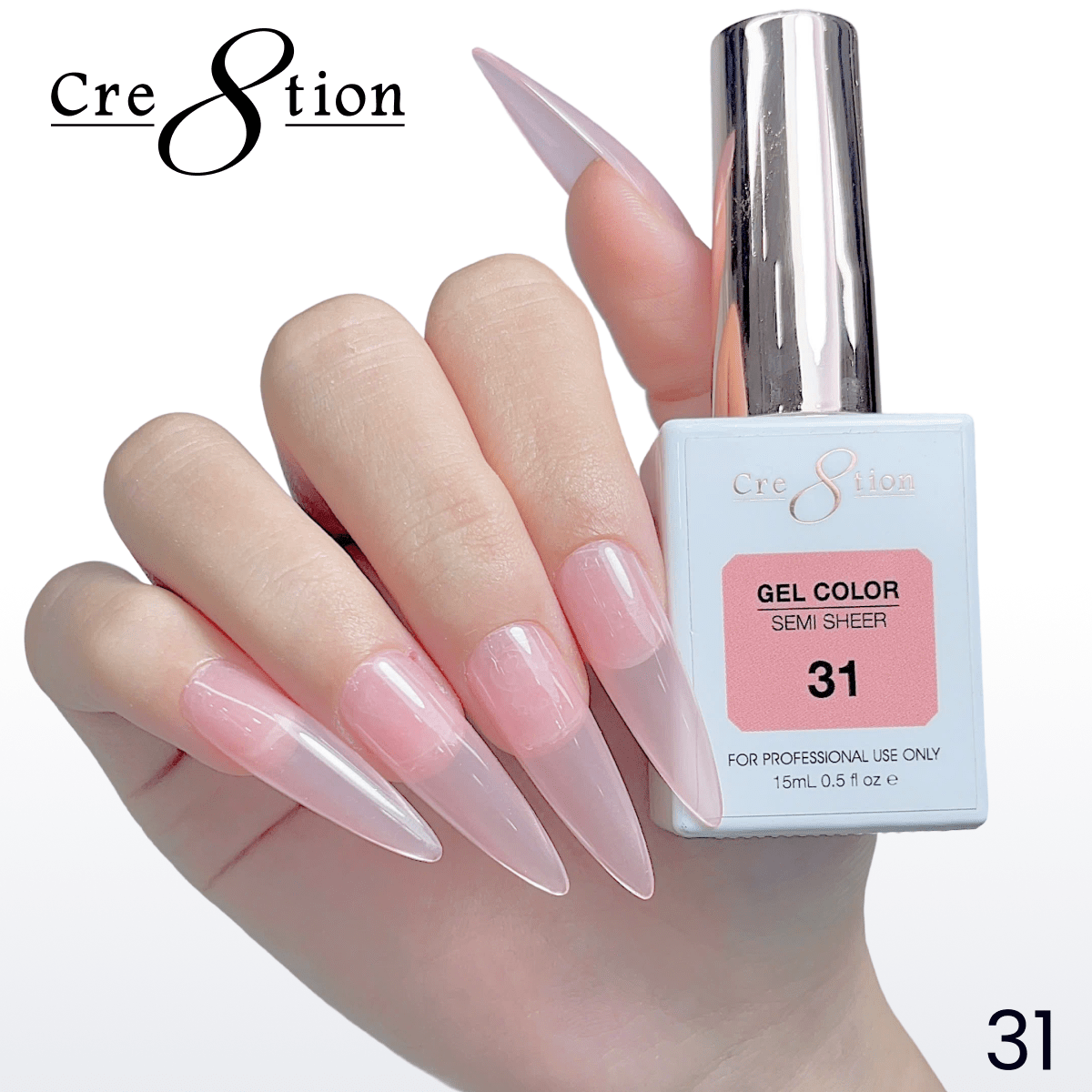 Cre8tion Hema Free Semi-Sheer Collection 0.5oz -  Coral Series
