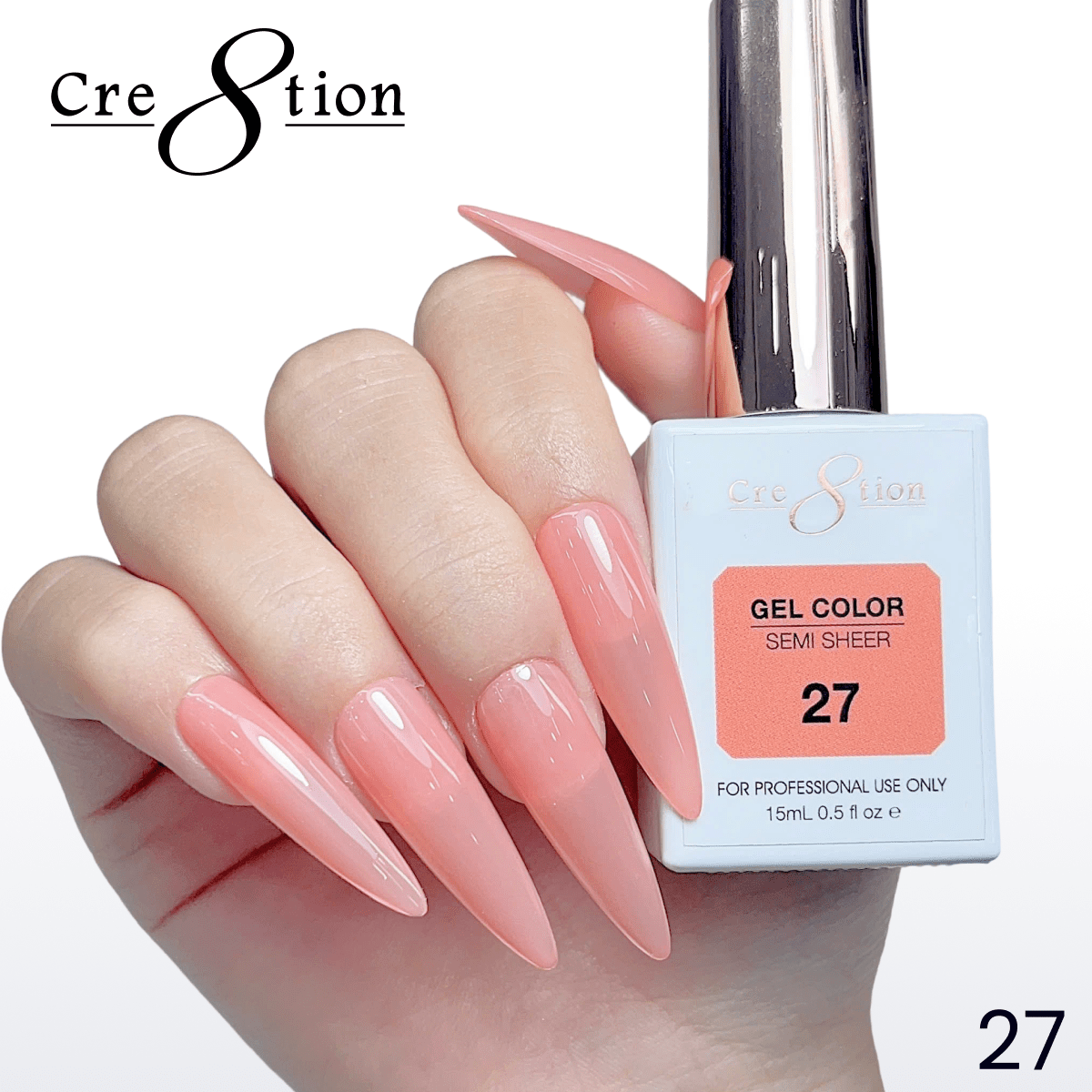 Cre8tion Hema Free Semi-Sheer Collection 0.5oz -  Coral Series