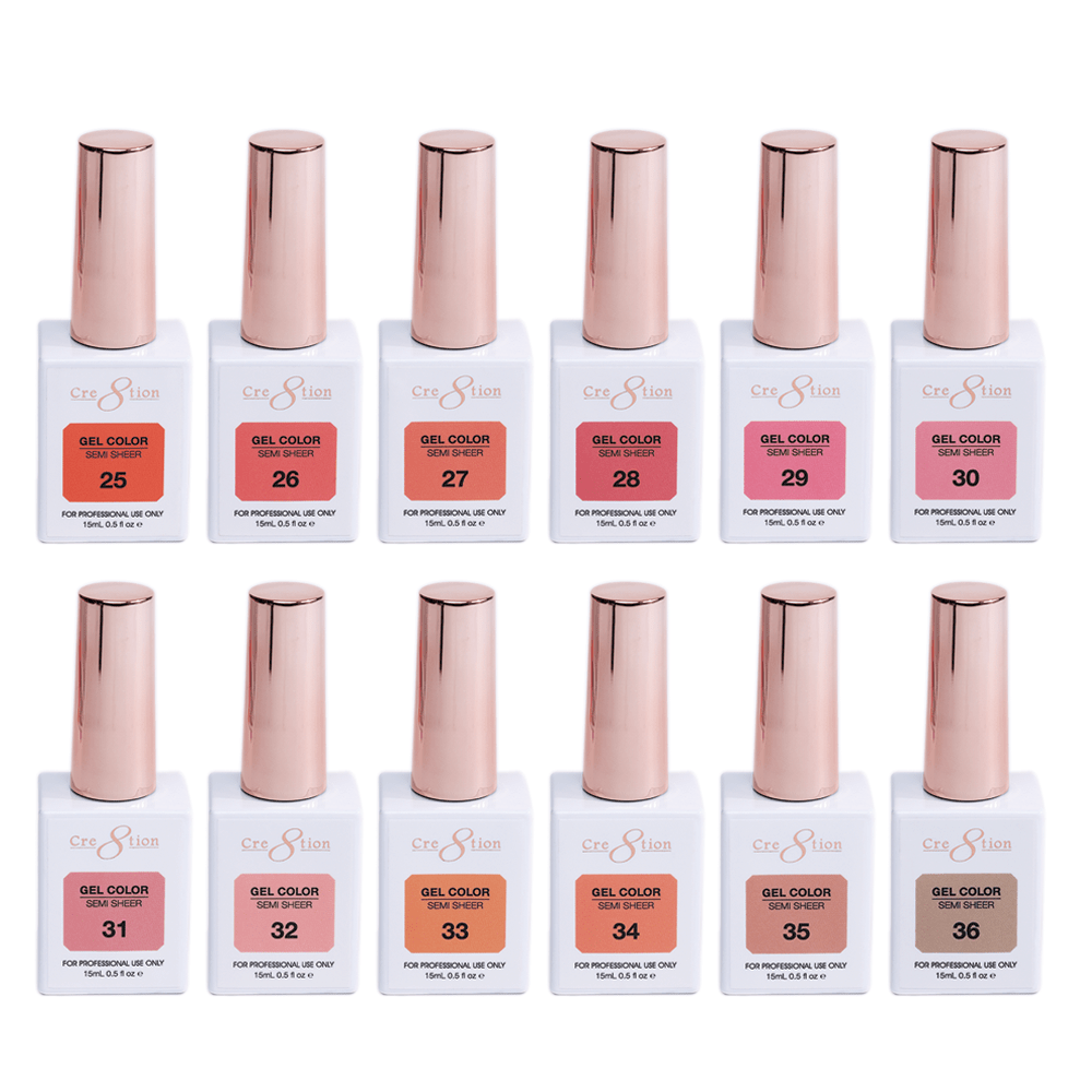 Cre8tion Hema Free Semi-Sheer Collection 0.5oz -  Coral Series
