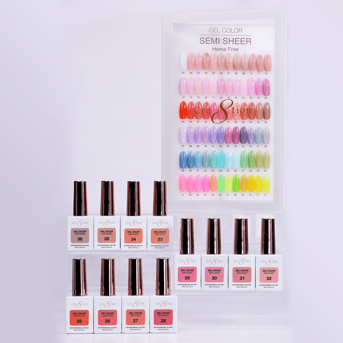 Cre8tion Hema Free Semi-Sheer Collection 0.5oz -  Coral Series