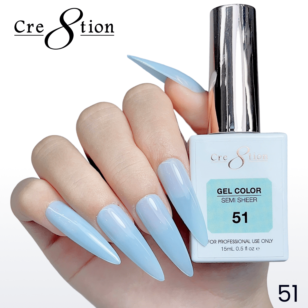 Cre8tion Hema Free Semi-Sheer Collection 0.5oz - Mint Sky Series