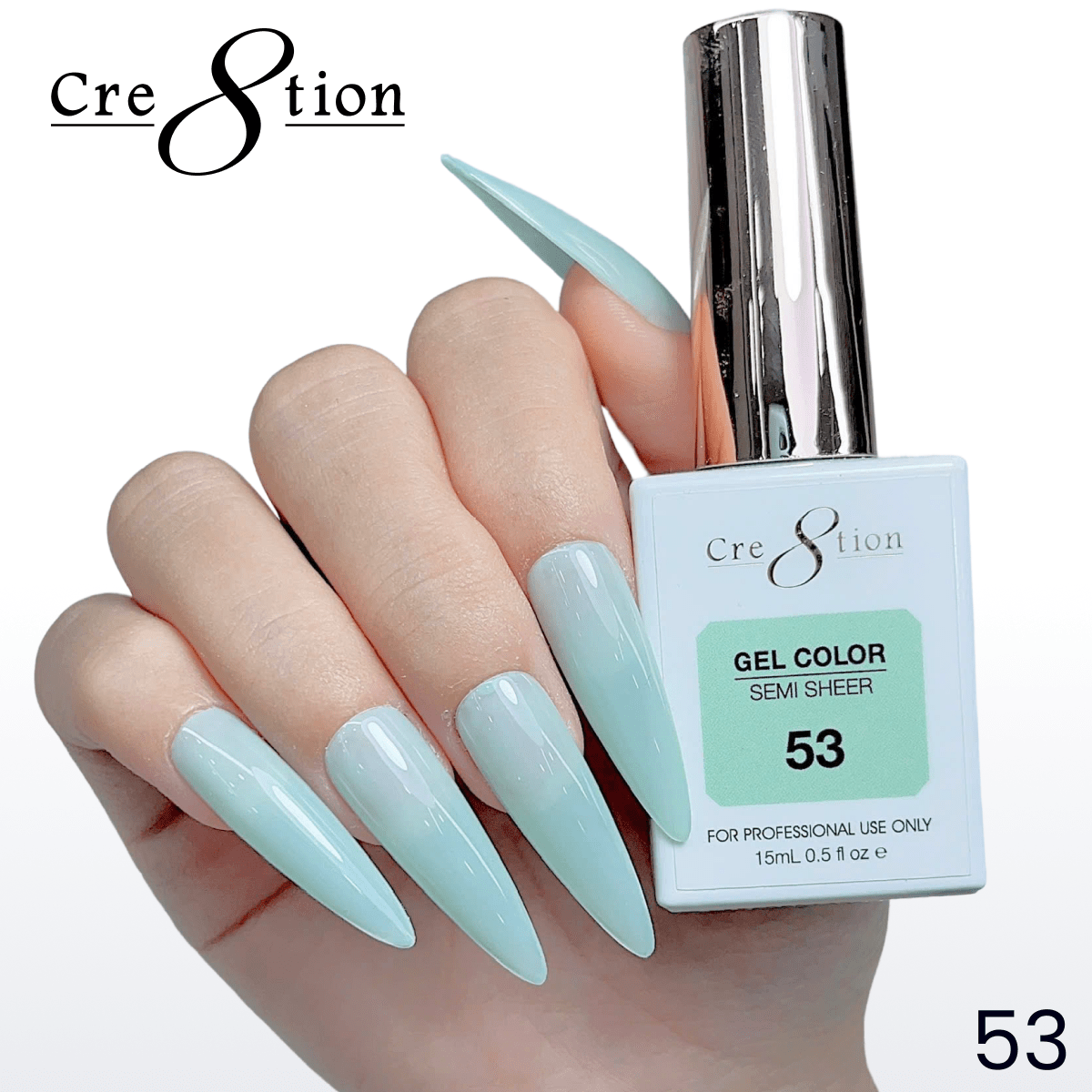 Cre8tion Hema Free Semi-Sheer Collection 0.5oz - Mint Sky Series