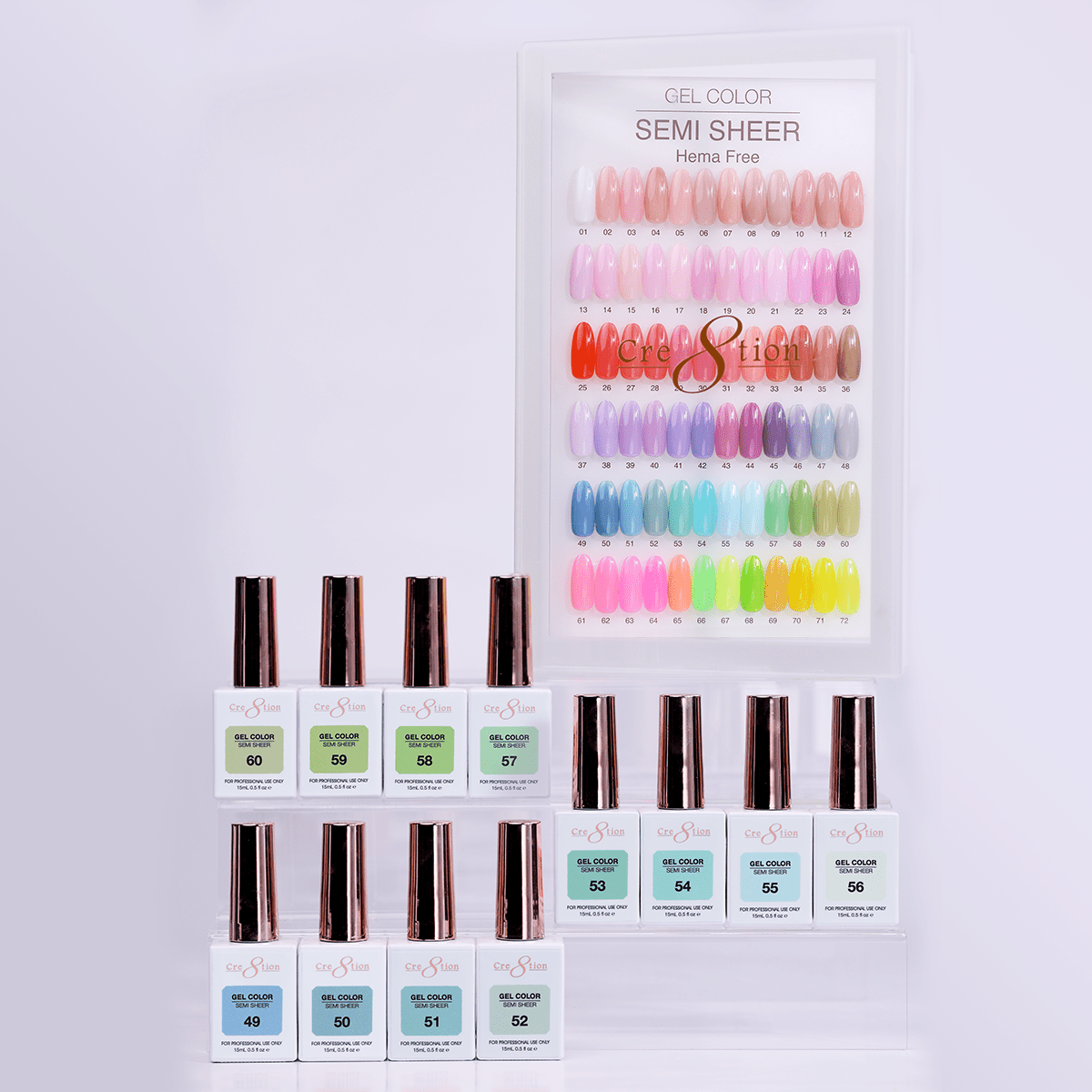 Cre8tion Hema Free Semi-Sheer Collection 0.5oz - Mint Sky Series