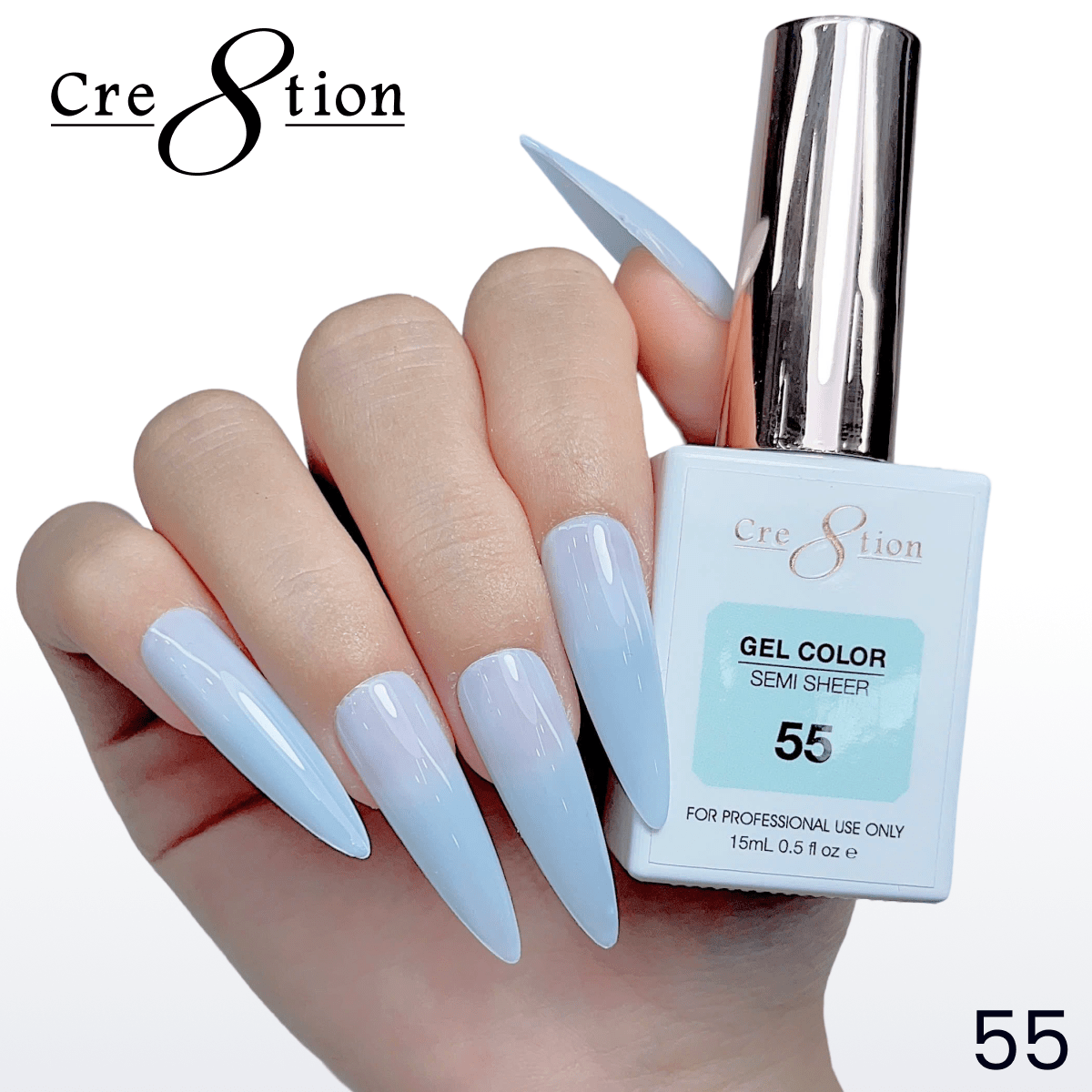 Cre8tion Hema Free Semi-Sheer Collection 0.5oz - Mint Sky Series