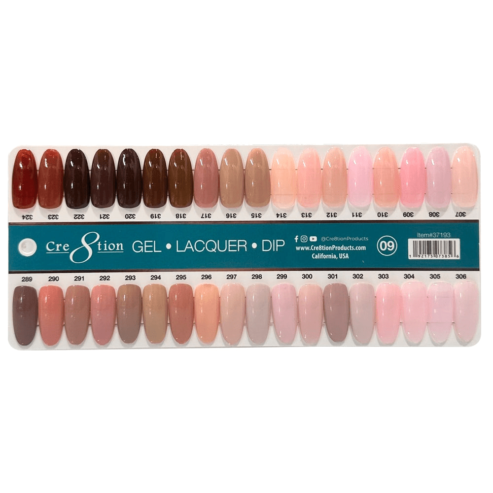 Cre8tion Matching Color - Earthy Undertones Collection - 36 Colors w/ 2 Color Chart