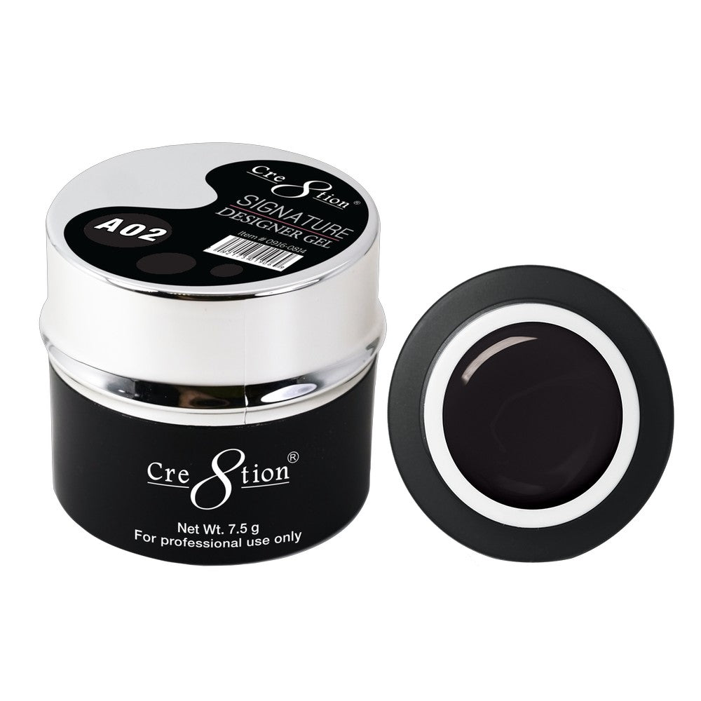 Cre8tion Signature Designer Gel 7.5 g - 0.26oz A02 Black