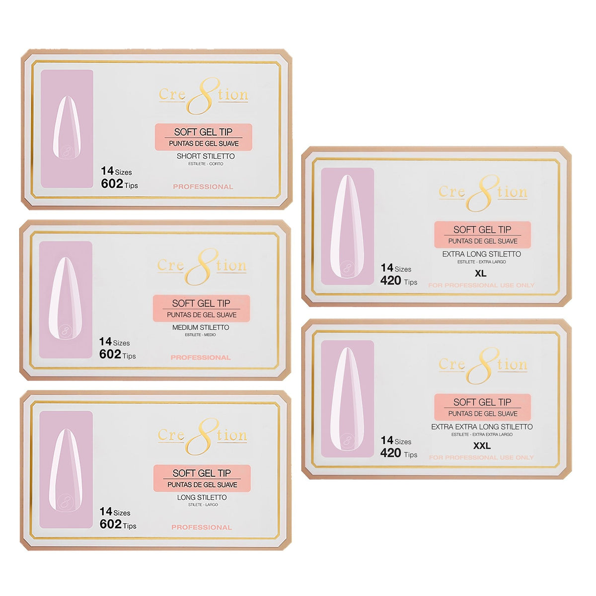Cre8tion Soft Gel Tip - STILETTO