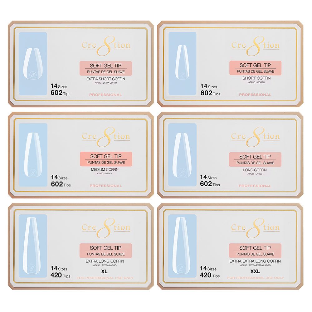 Cre8tion Soft Gel Tips - COFFIN