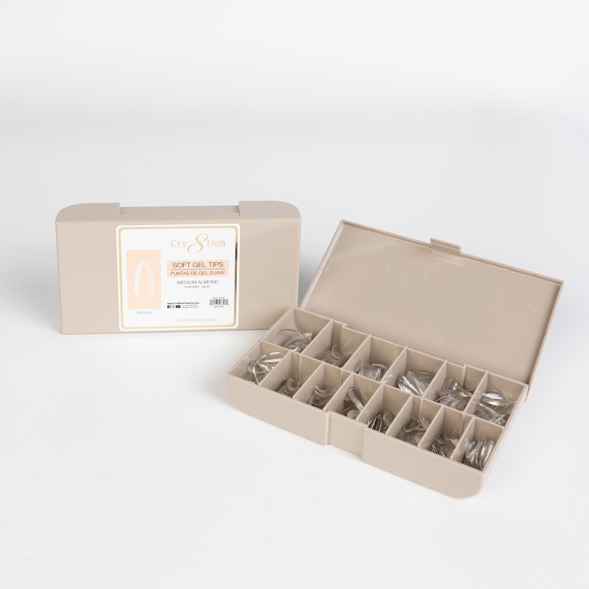 Cre8tion Soft Gel Tips - Almond Mini Box 224pcs