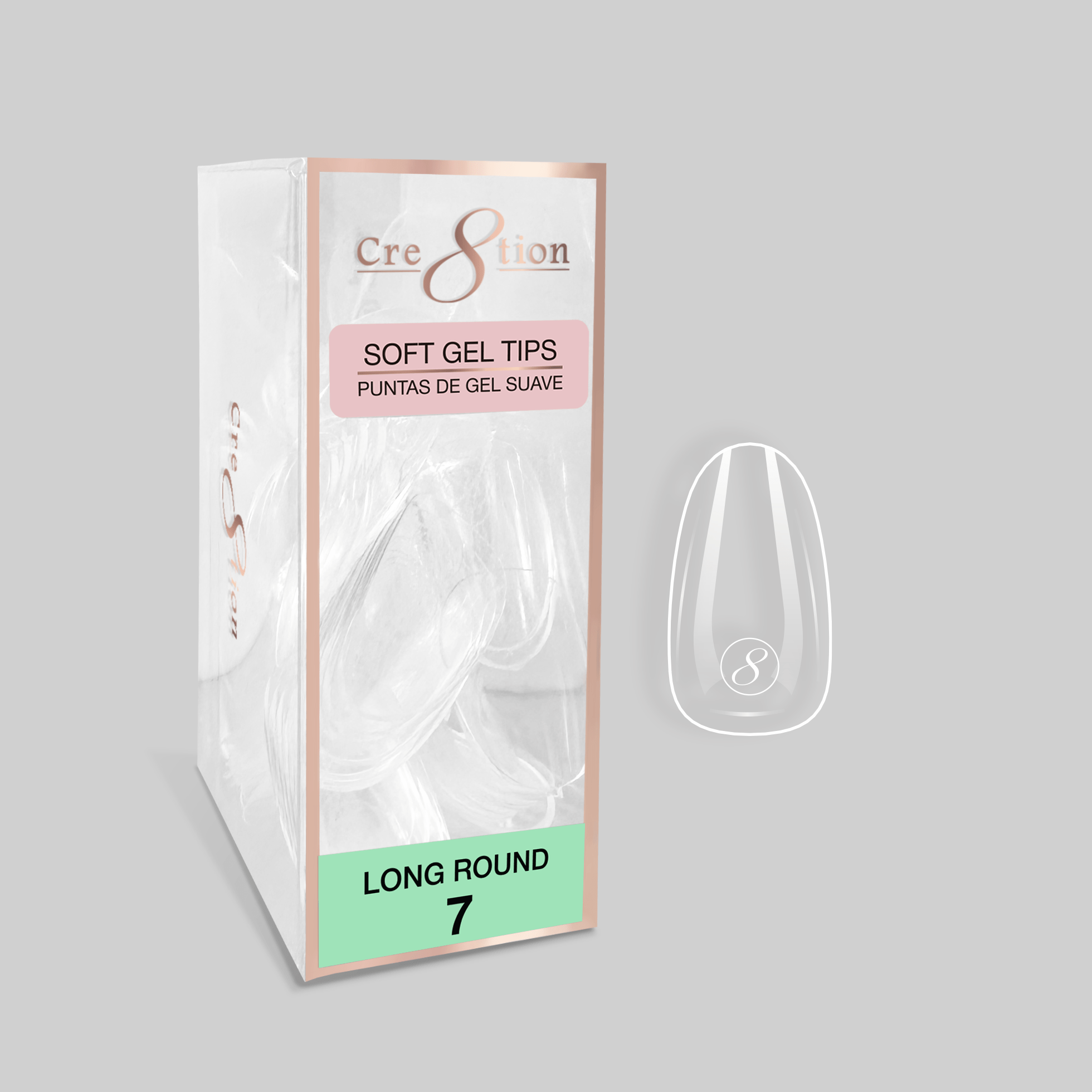 Cre8tion Soft Gel Tips - ROUND Refill Tip (100pcs/box)