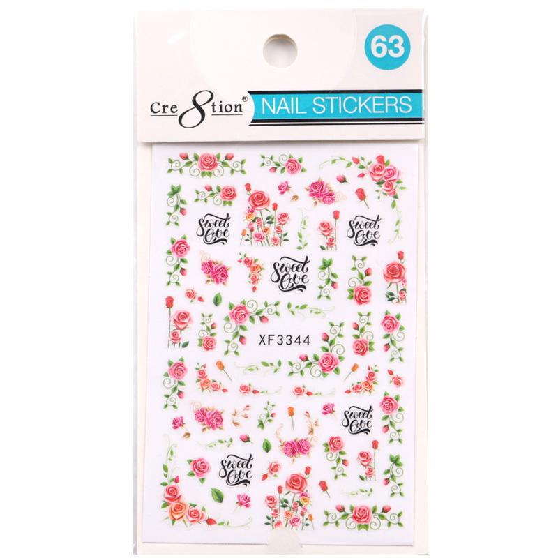 Cre8tion Nail Art Sticker Flower (26 Styles)