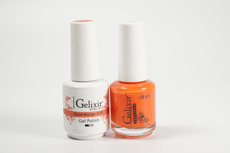 Gelixir Nail Polish Gel & Matching Lacquer Gold Mango 1 PK #059