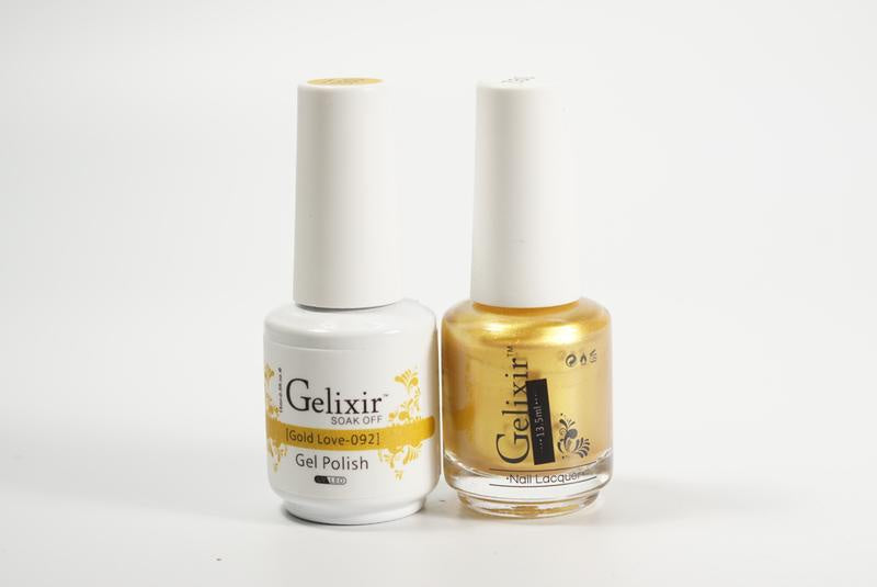 Gelixir Nail Polish Gel & Matching Lacquer Gold Love 1 PK #092