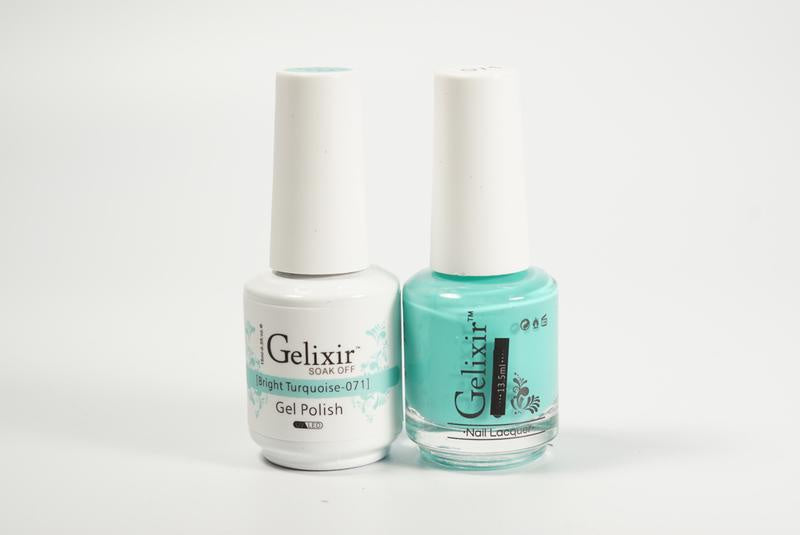 Gelixir Nail Polish Gel & Matching Lacquer Bright Turquoise 1 PK #071