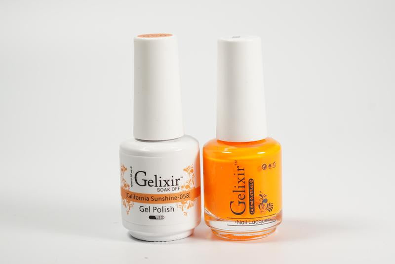 Gelixir Nail Polish Gel & Matching Lacquer California Sunshine 1 PK #058