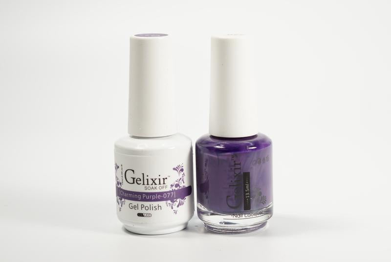 Gelixir Nail Polish Gel & Matching Lacquer Charming Purple 1 PK #077