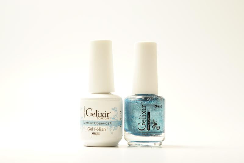 Gelixir Nail Polish Gel & Matching Lacquer Metallic Ocean 1 PK #097