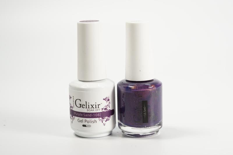 Gelixir Nail Polish Gel & Matching Lacquer Purple Sand 1 PK #108