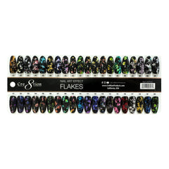 Cre8tion Chameleon Flakes Nail Art Effect 0.5g - Full set 40 colors w/ 6 Top Diamond 0.5oz & 1 Set Color Chart